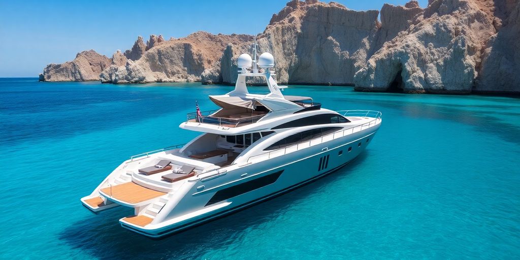 Luxury 116ft yacht in Cabo San Lucas waters.