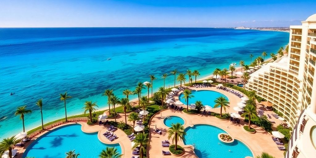 Luxurious pools and ocean view at Marquis Los Cabos.