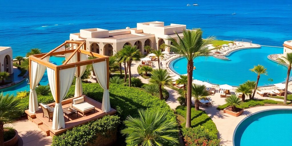 Luxury cabanas and sea view at Las Ventanas Al Paraíso.