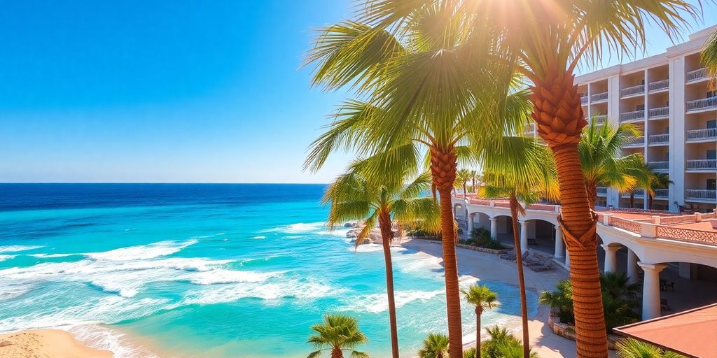 Hilton Los Cabos Beach & Golf Resort by the ocean.