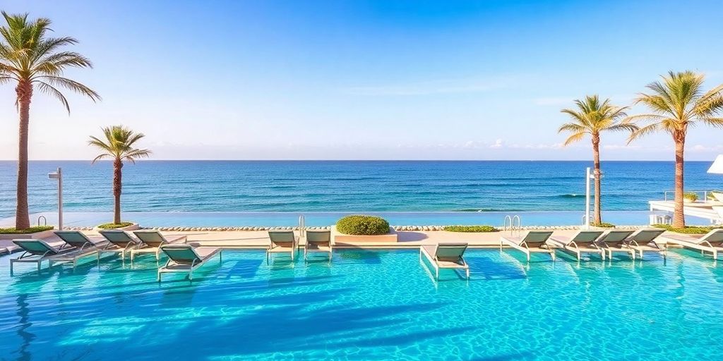 Luxury poolside view at Le Blanc Los Cabos.