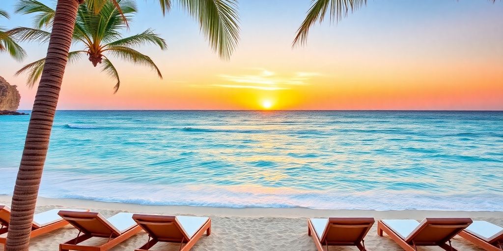 Luxurious beach scene at Riu Cabo San Lucas.