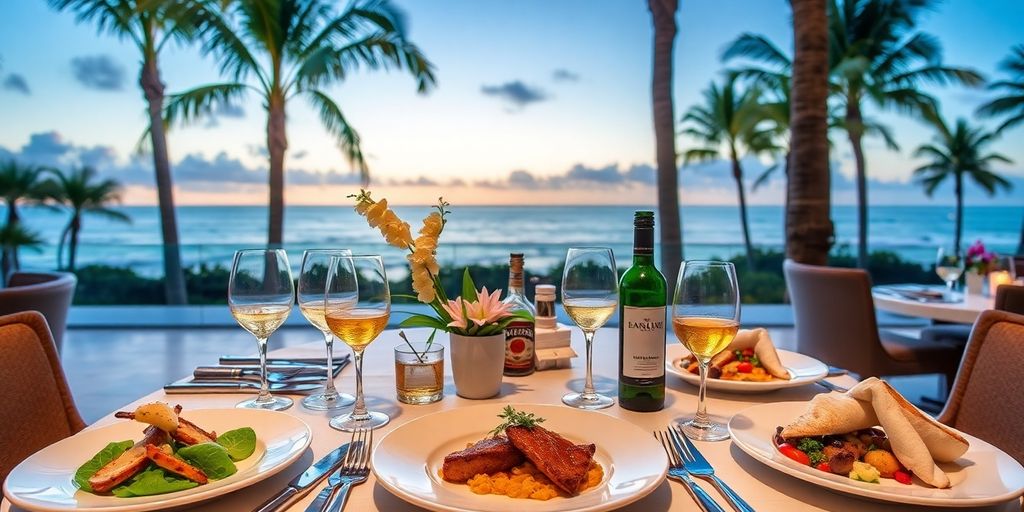 Elegant dining with gourmet dishes and fine spirits.