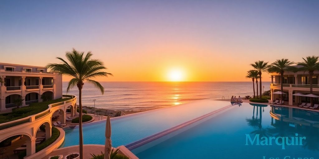 Marquis Los Cabos resort with infinity pool and ocean view.