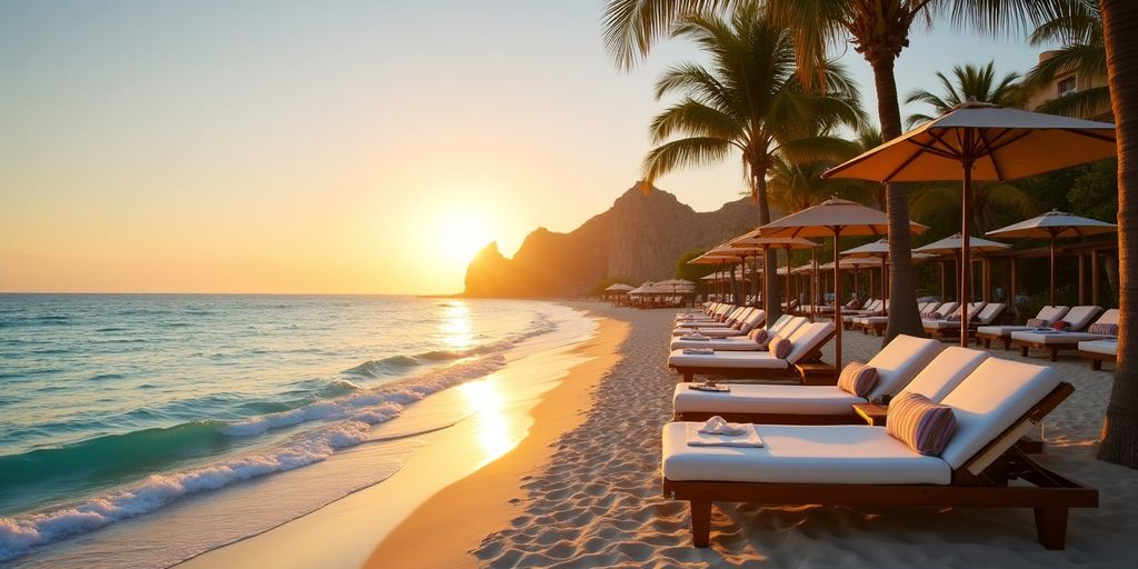 Luxury beach scene at The Cape Los Cabos.