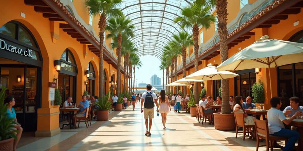 Travelers shopping and dining at Los Cabos Airport.