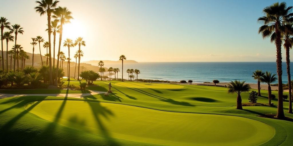 Golf course view at Hilton Los Cabos resort.