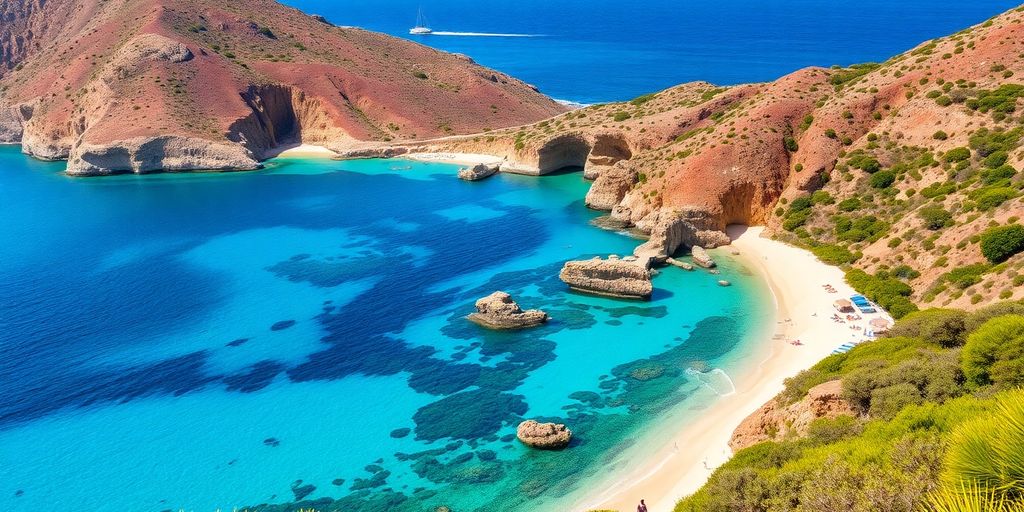 Stunning view of Chileno Bay with turquoise waters.
