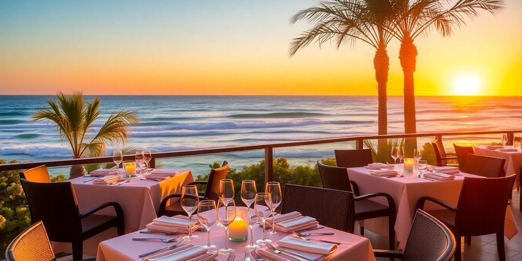 Elegant seaside dining setup at Club Regina Los Cabos.