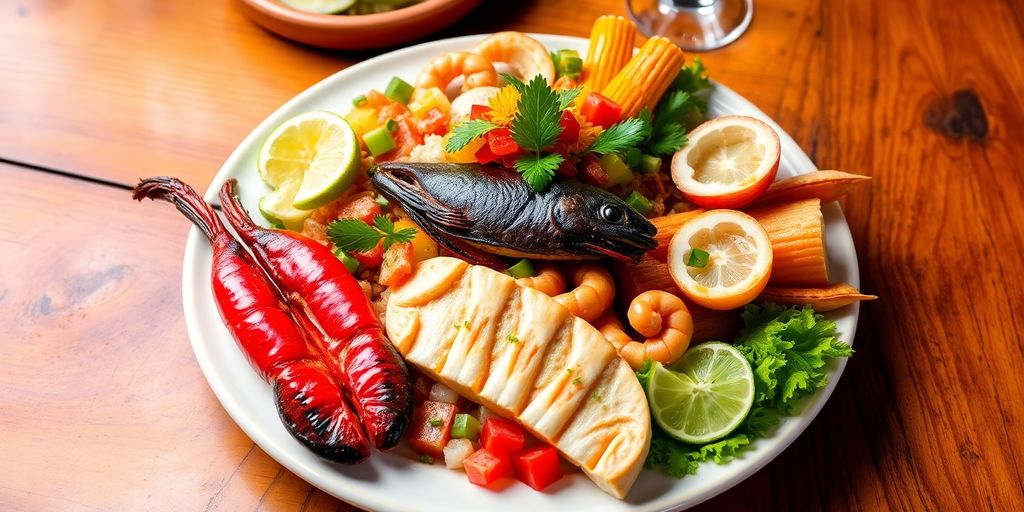 Delicioso plato de mariscos de San Cabos, México.