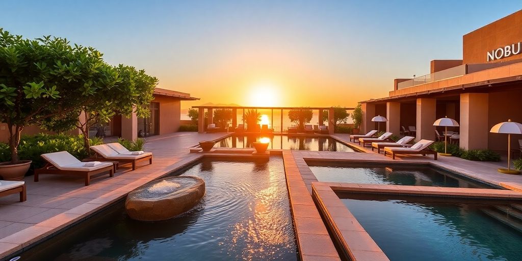 Área de spa lujosa en Nobu Los Cabos.