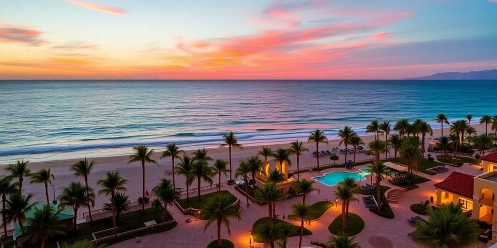 Vista frente al mar del resort Pueblo Bonito Cabo.