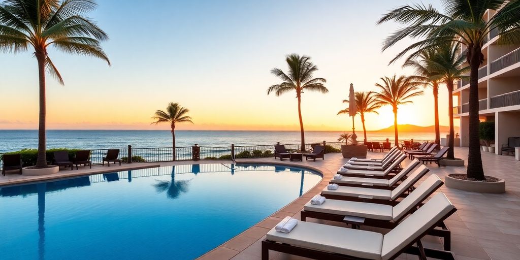 Adults-only resort with ocean views and relaxing ambiance.