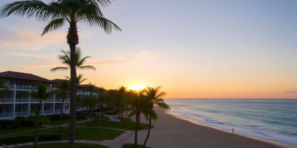 Luxurious beachfront view of Villa La Estancia Resort.