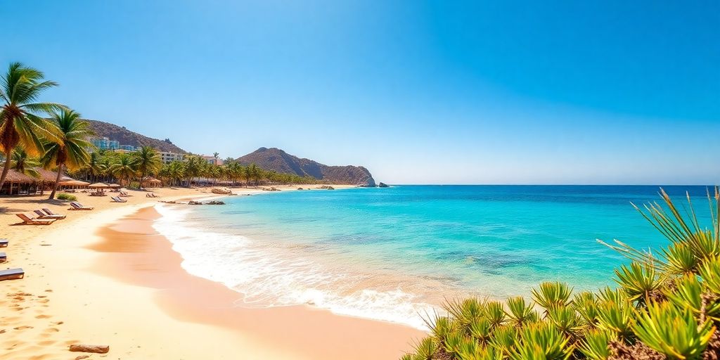 Scenic view of Cabo's beautiful beaches and turquoise waters.