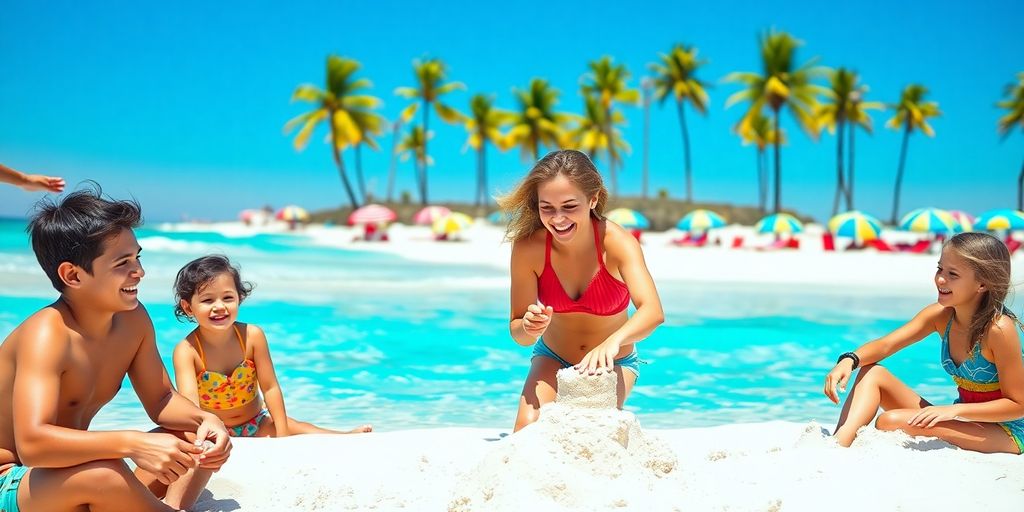 Family enjoying a beach day in Cabo.