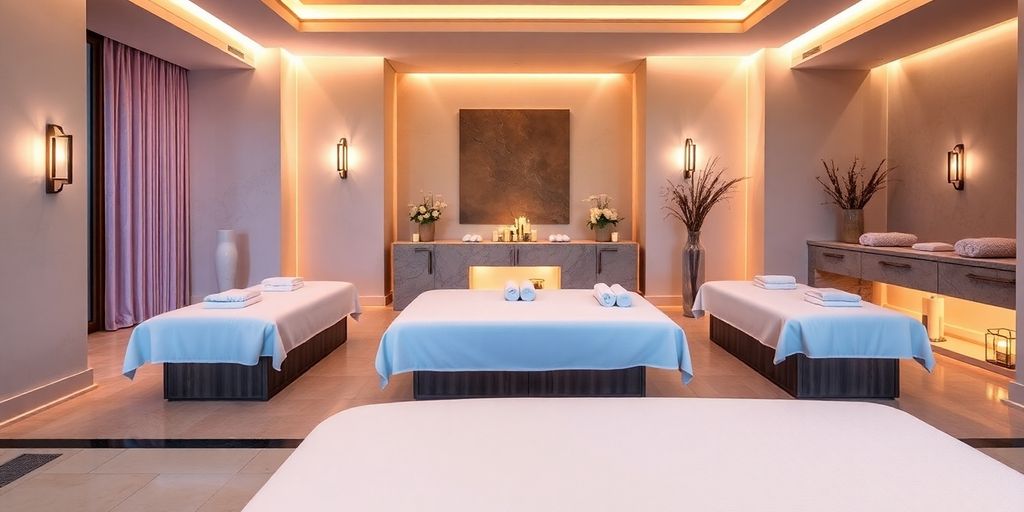 Luxurious spa treatment room at Casa Dorada.