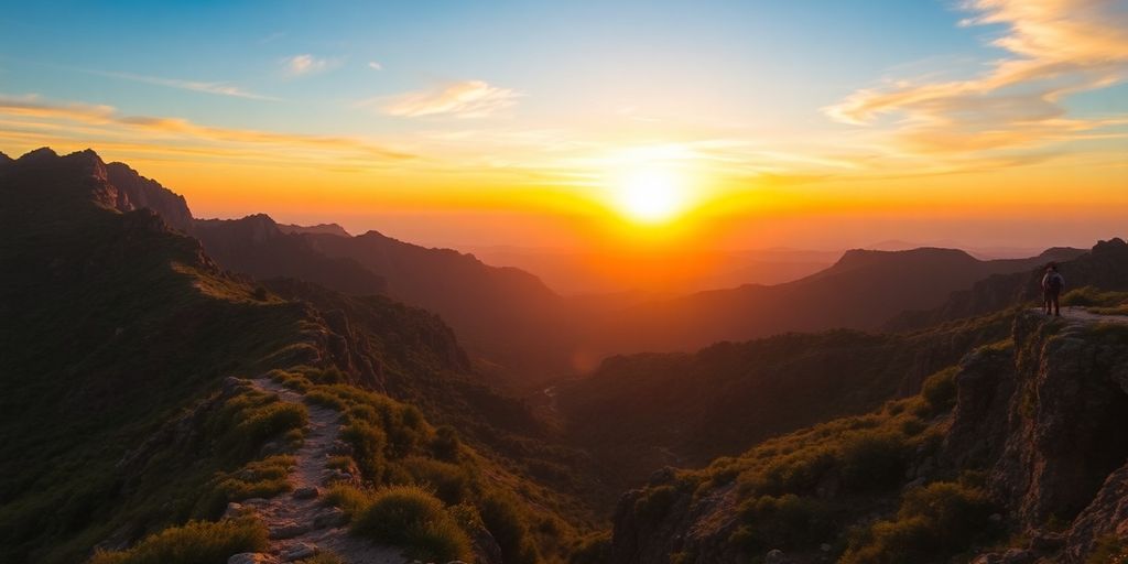 Hikers on a trail in Sierra De La Laguna Mountains.