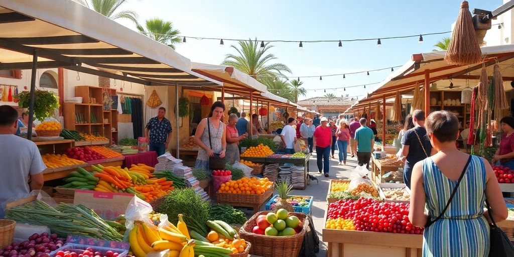 Colorful produce and local crafts at Cabo San Lucas Farmers Market.