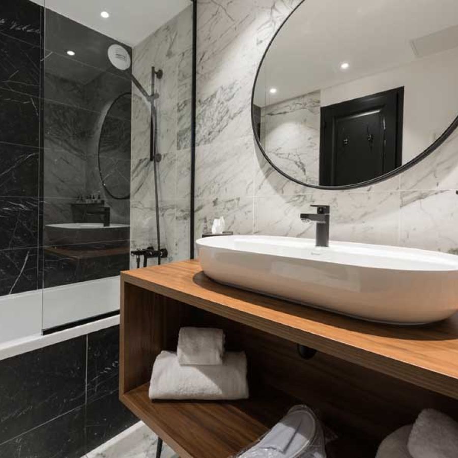 Quarto duplo vista vilarejo, decoração – Fahrenheit Seven Courchevel