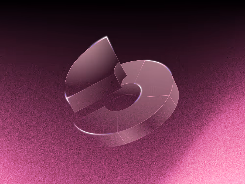 Donut chart with segments on a pink background