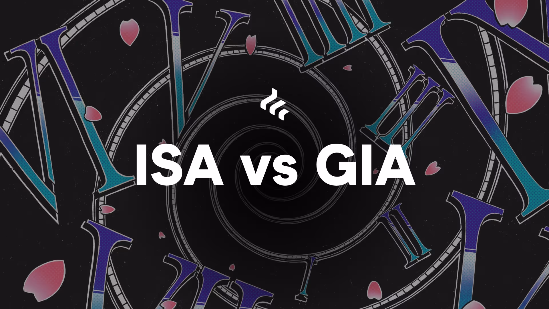 Ilustrated vortex with text that says ISA vs GIA and the Freetrade logo