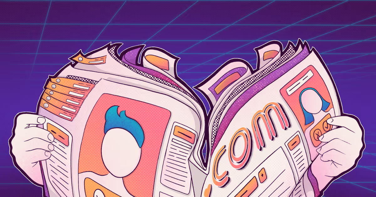 Illustration of someone reading a newspaper