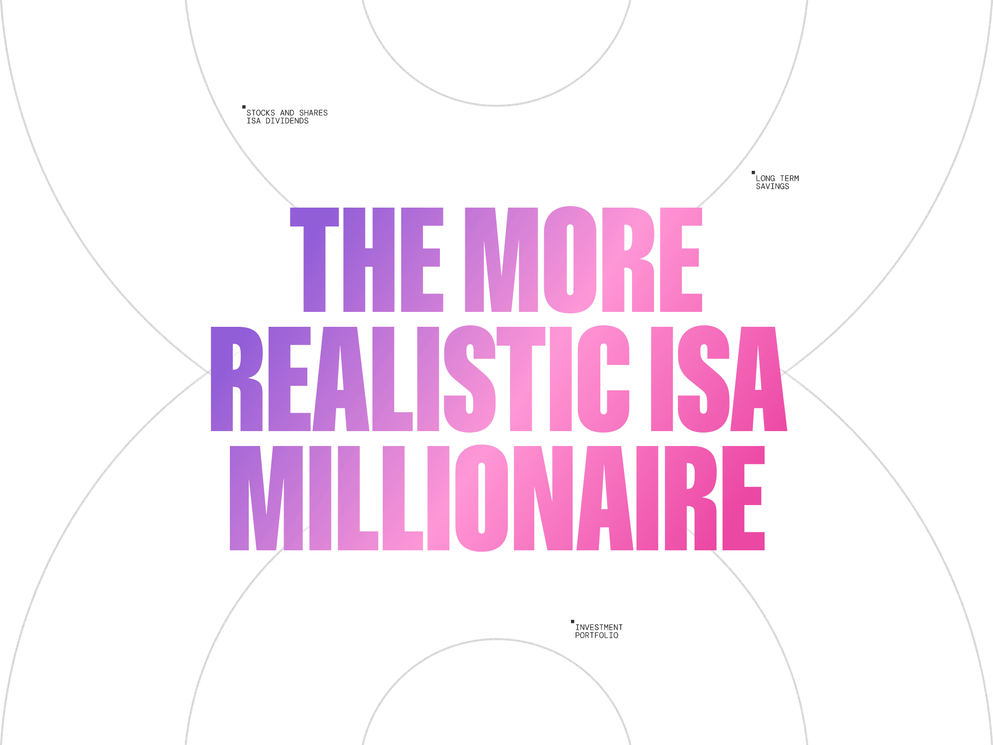 Text saying the more realistic isa millionaire on white background