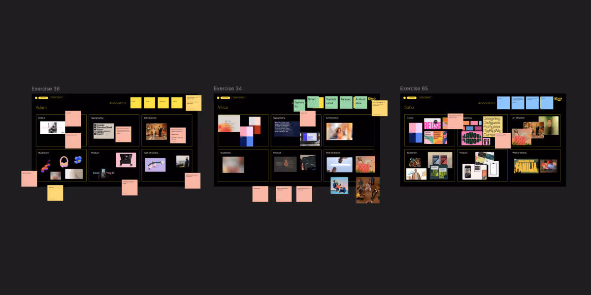 Vision board resulting from Freetrade’s creative workshop with Koto