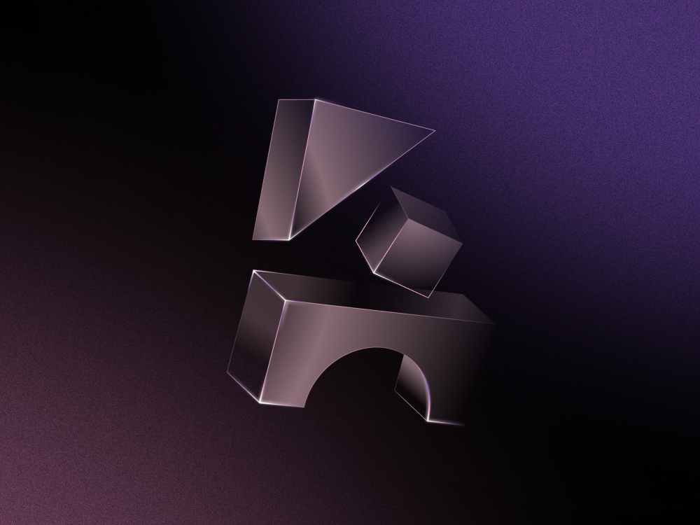 Building blocks against black and purple background