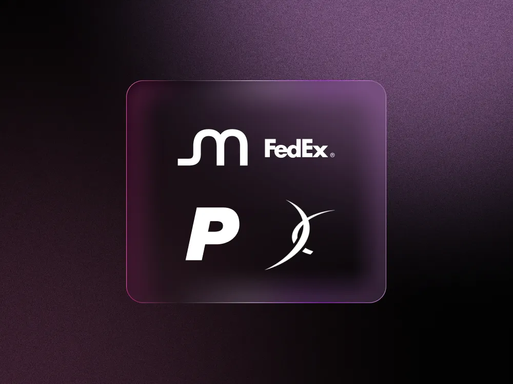 Micron, FedEx, Paychex, and Darden logos against a black and purple backdrop