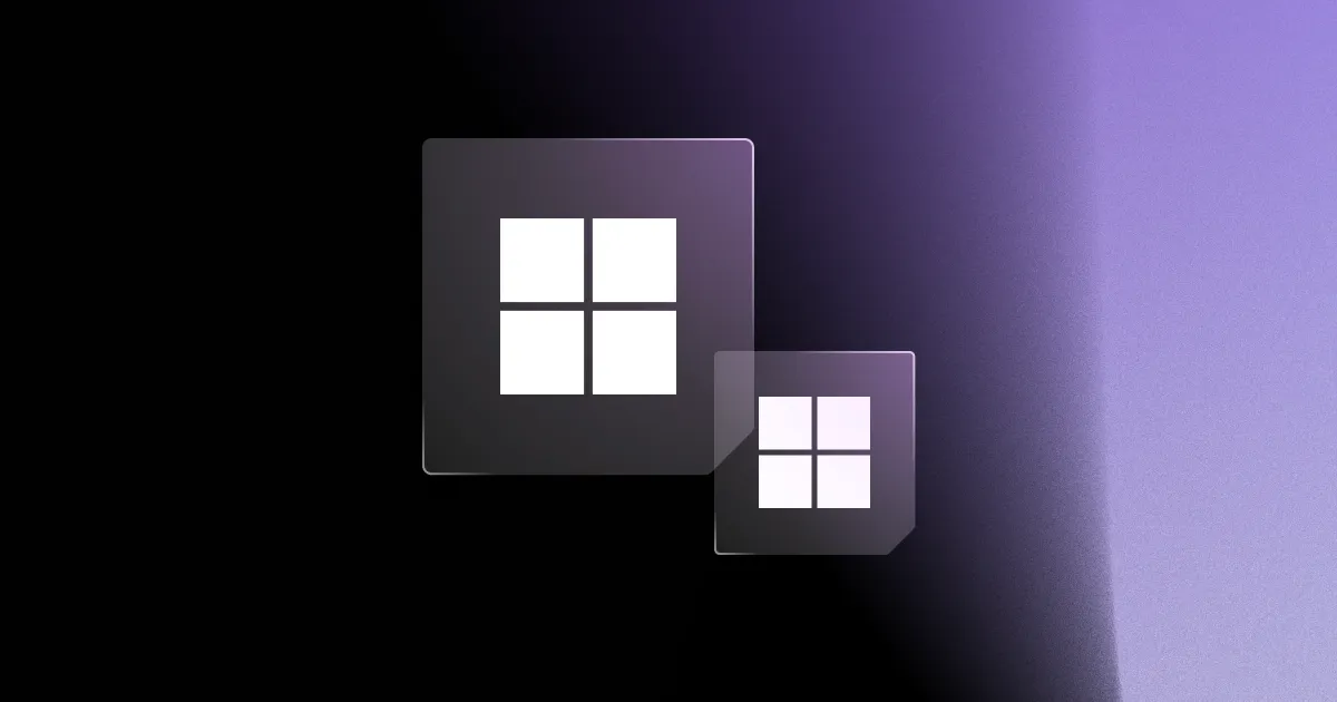 Two Microsoft logos against a black and blue background