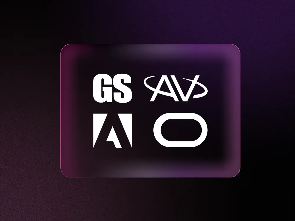 GameStop, AeroVironment, Adobe, and Oracle logos against black and purple background