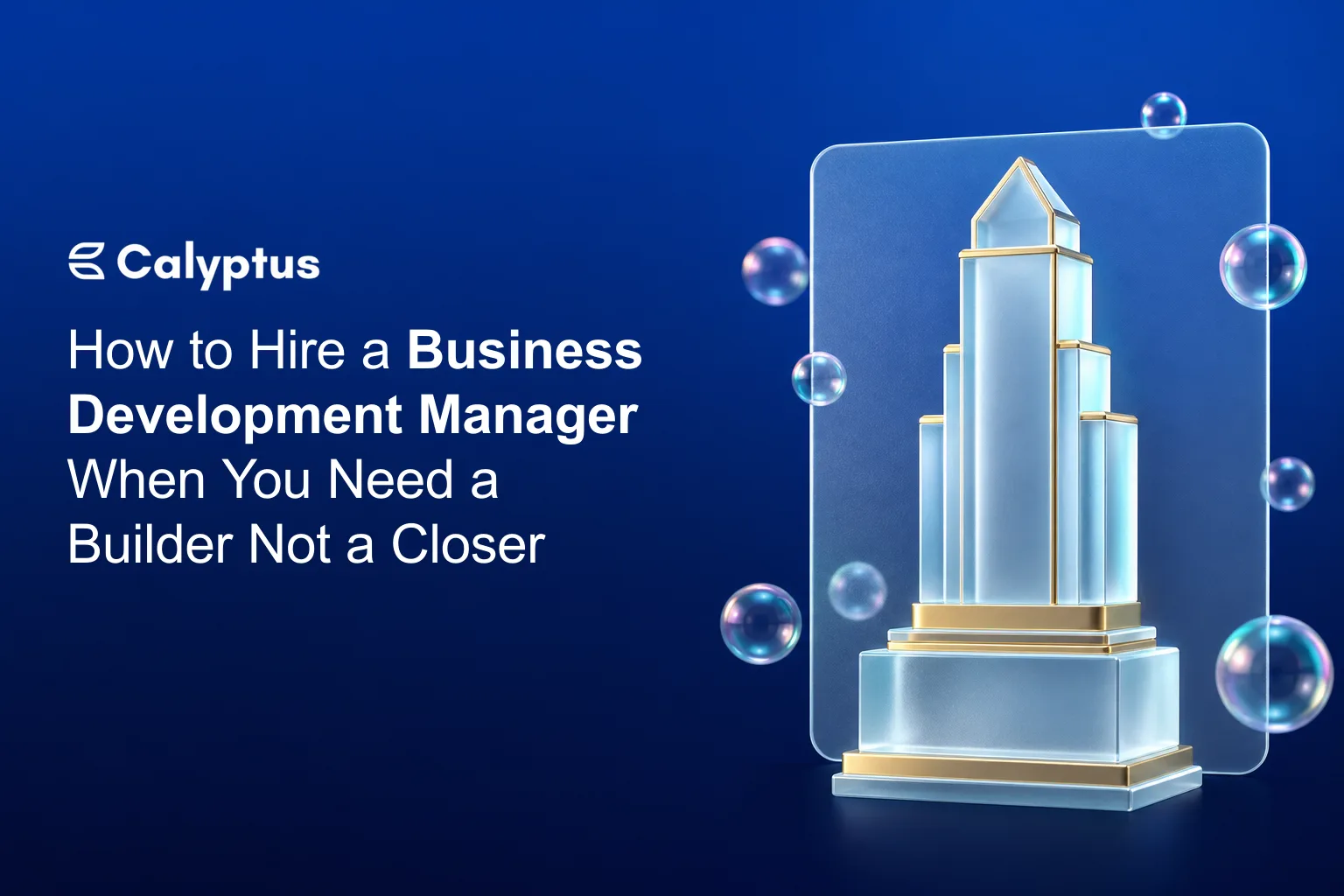 How to Hire a Business Development Manager When You Need a Builder Not a Closer