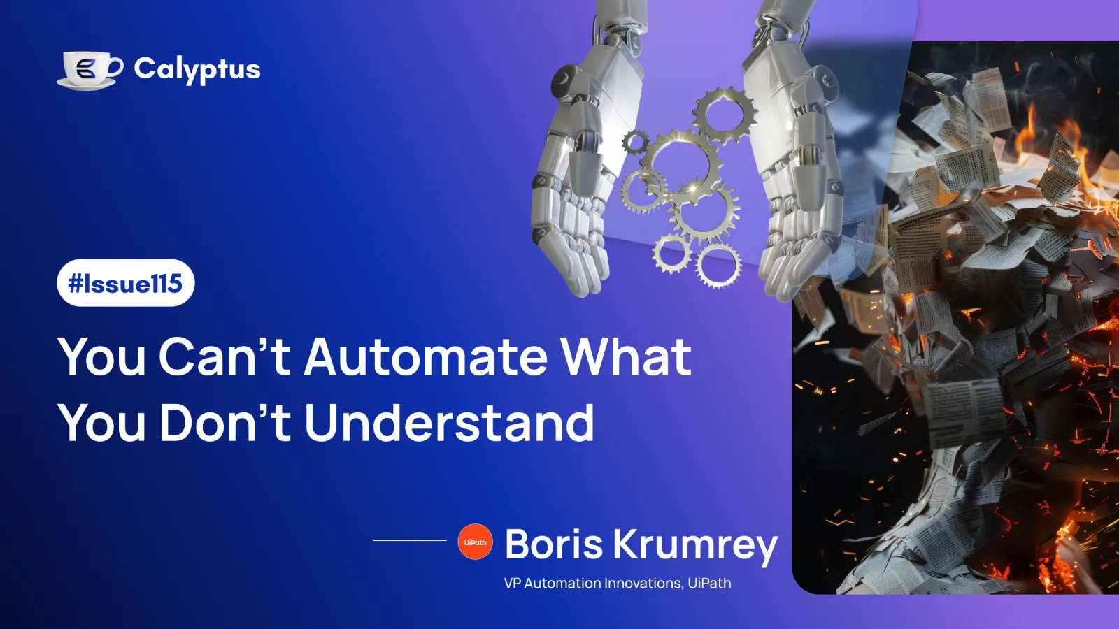 Issue 115: You Can’t Automate What You Don’t Understand Ft Boris Krumrey, VP Automation Innovations at UiPath
