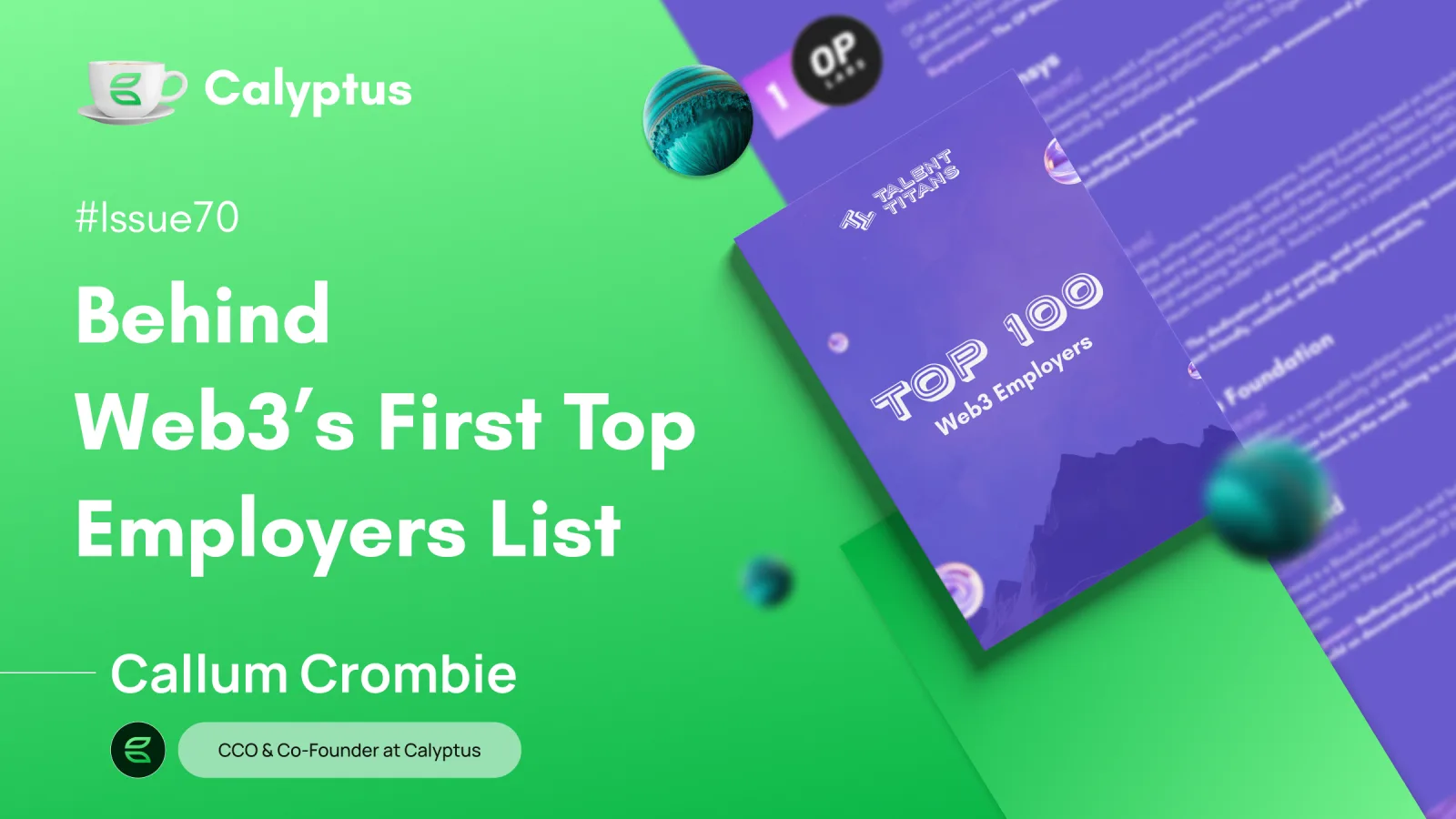 Coffee with Calyptus: Web3's First Top Employers List with Callum Crombie, CCO & Co-Founder @Calyptus