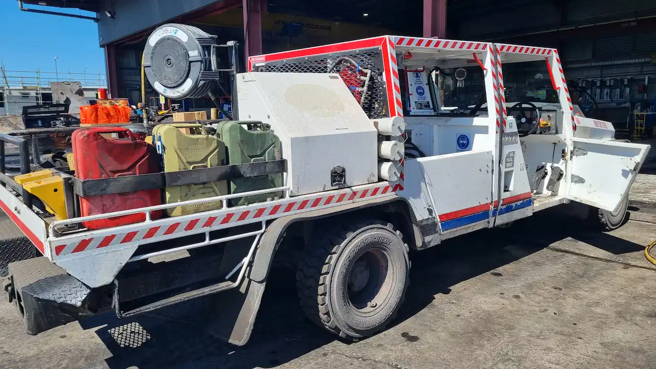 Mining vehicle at mining site