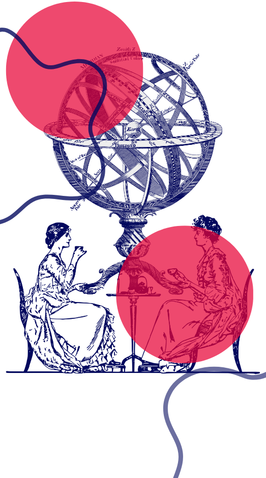 Black and while illustration of a seahorse with splashes of gold paint.