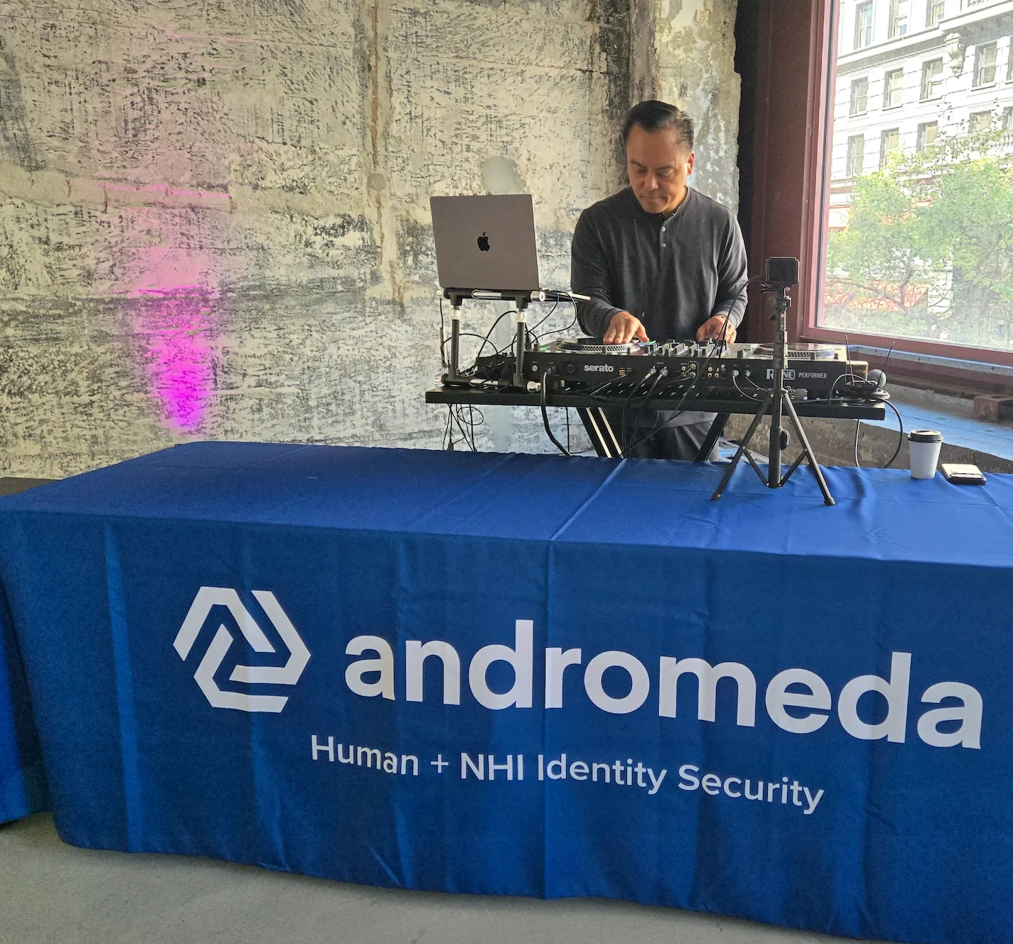 DJ at Andromeda booth