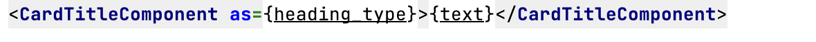 A code snippet showing a call of CartTitleComponent passing as property