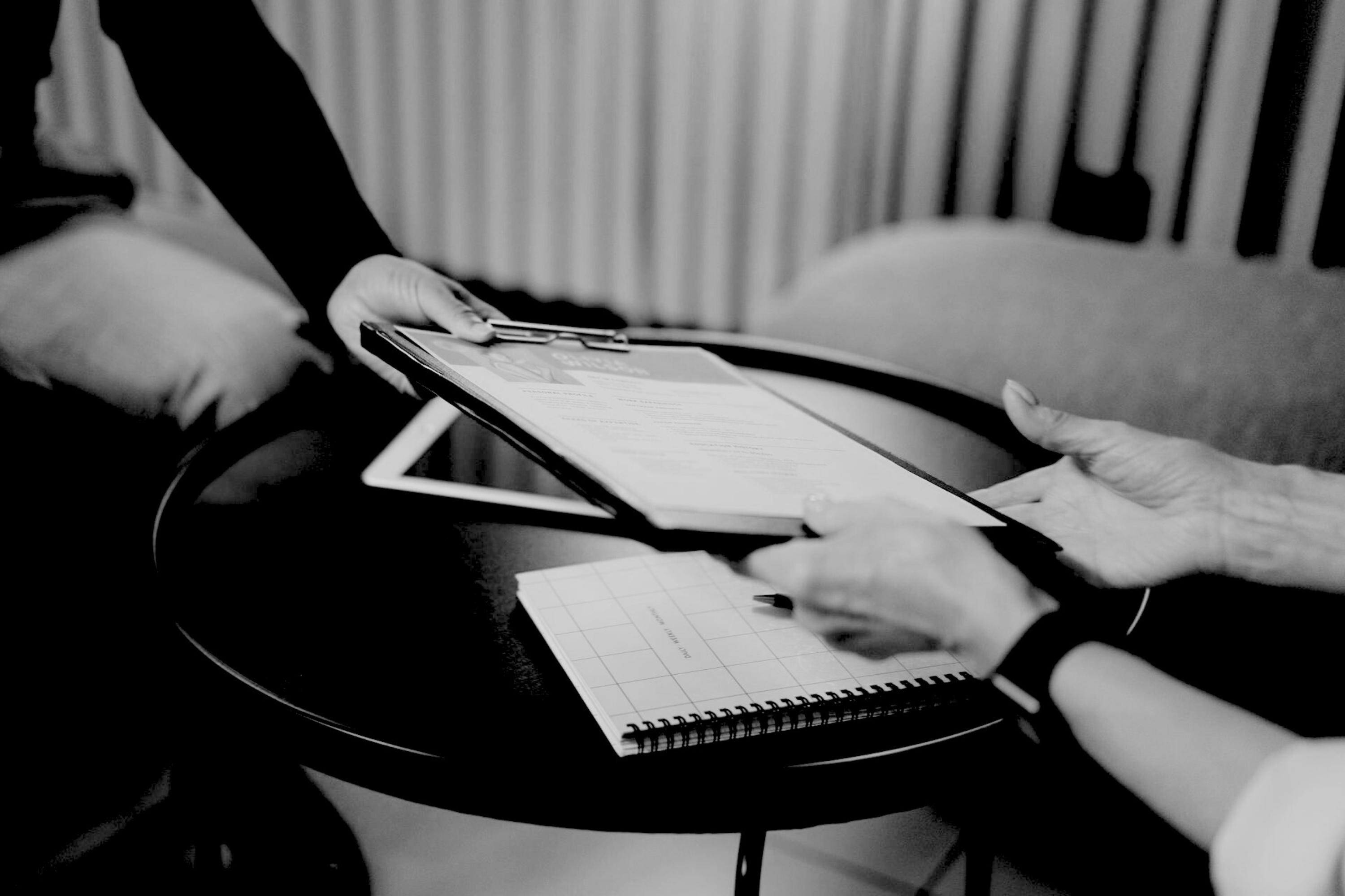 hands holding a cv