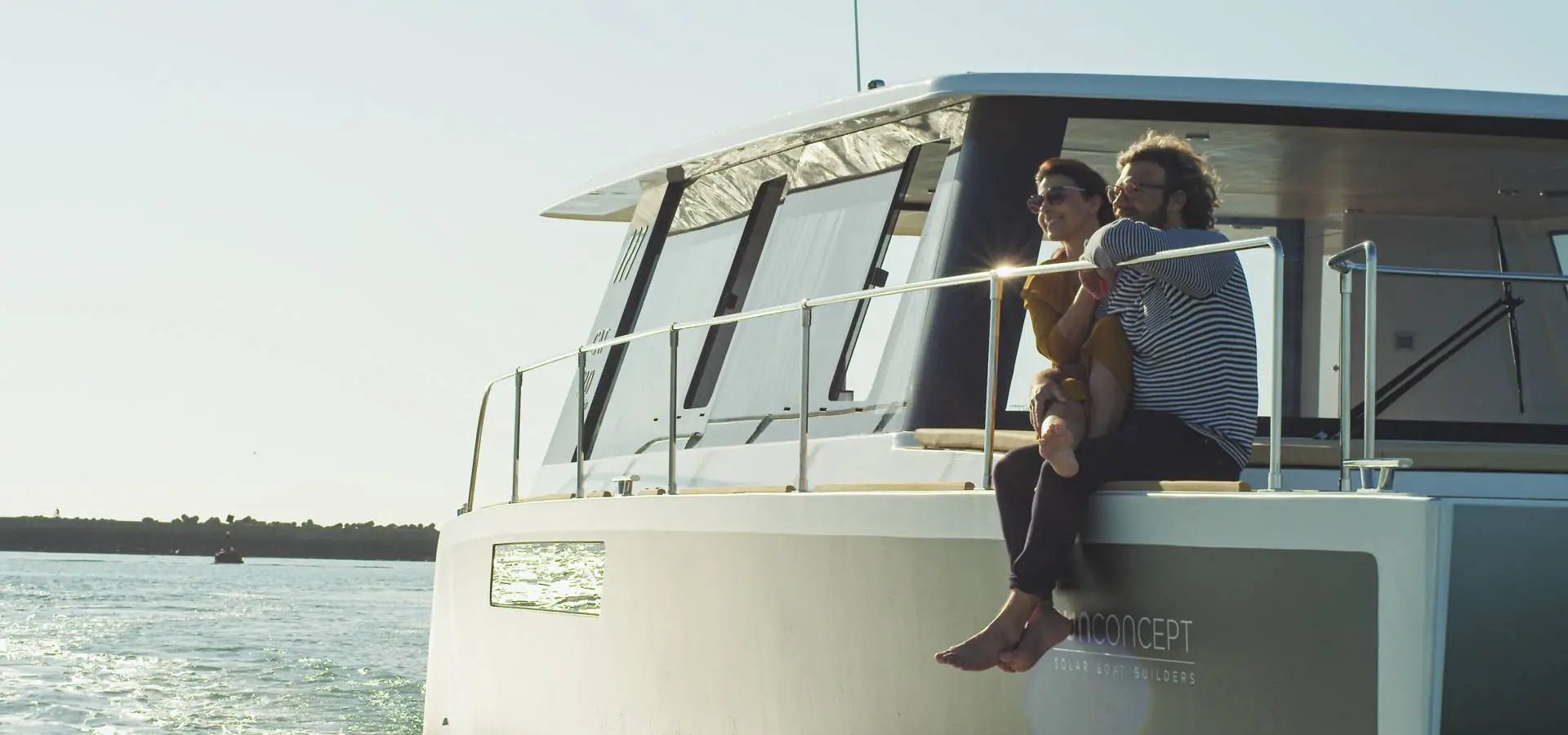 Cat 12.0 Gliding across clear blue seas.