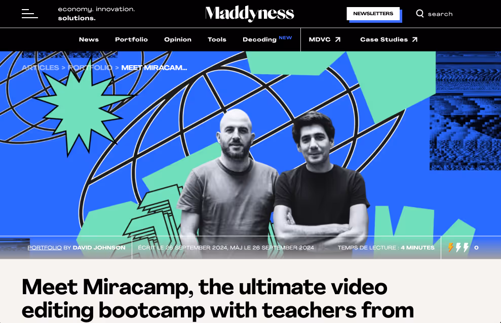 Picture of Augustin Jossa and Pierre Narchi, cofounders at Miracamp