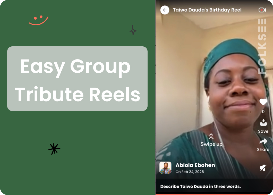 Folksee group video maker: video tribute, group video gift, tribute video maker, video montage,…