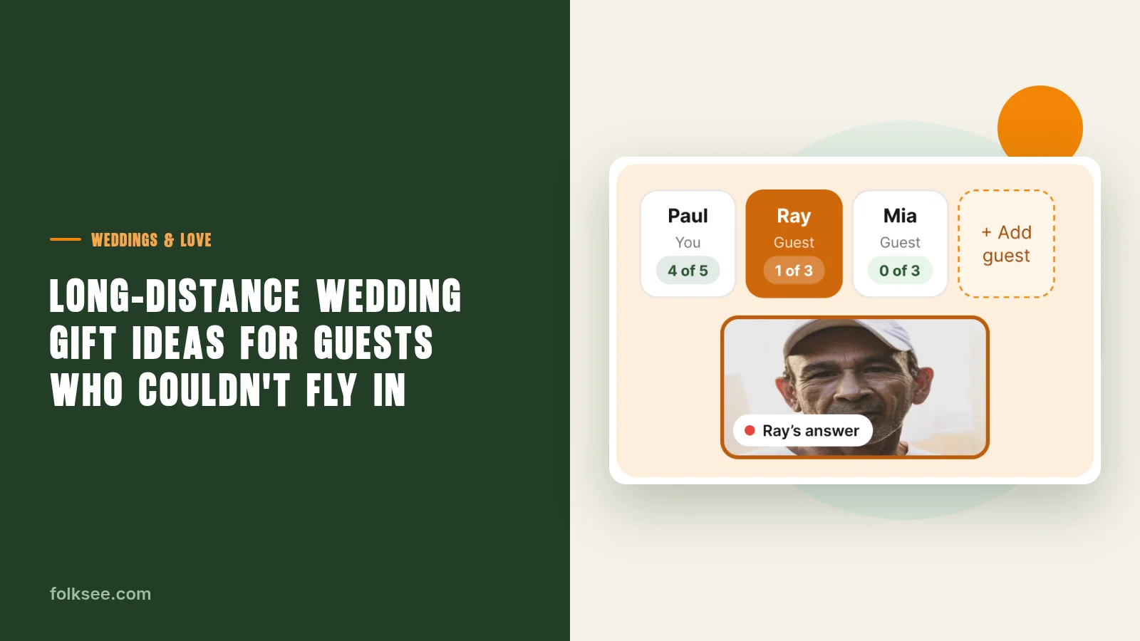 Long-Distance Wedding Gift Ideas for Guests Who Couldn't Fly In: Folksee guide with a preview of the Folksee group video app