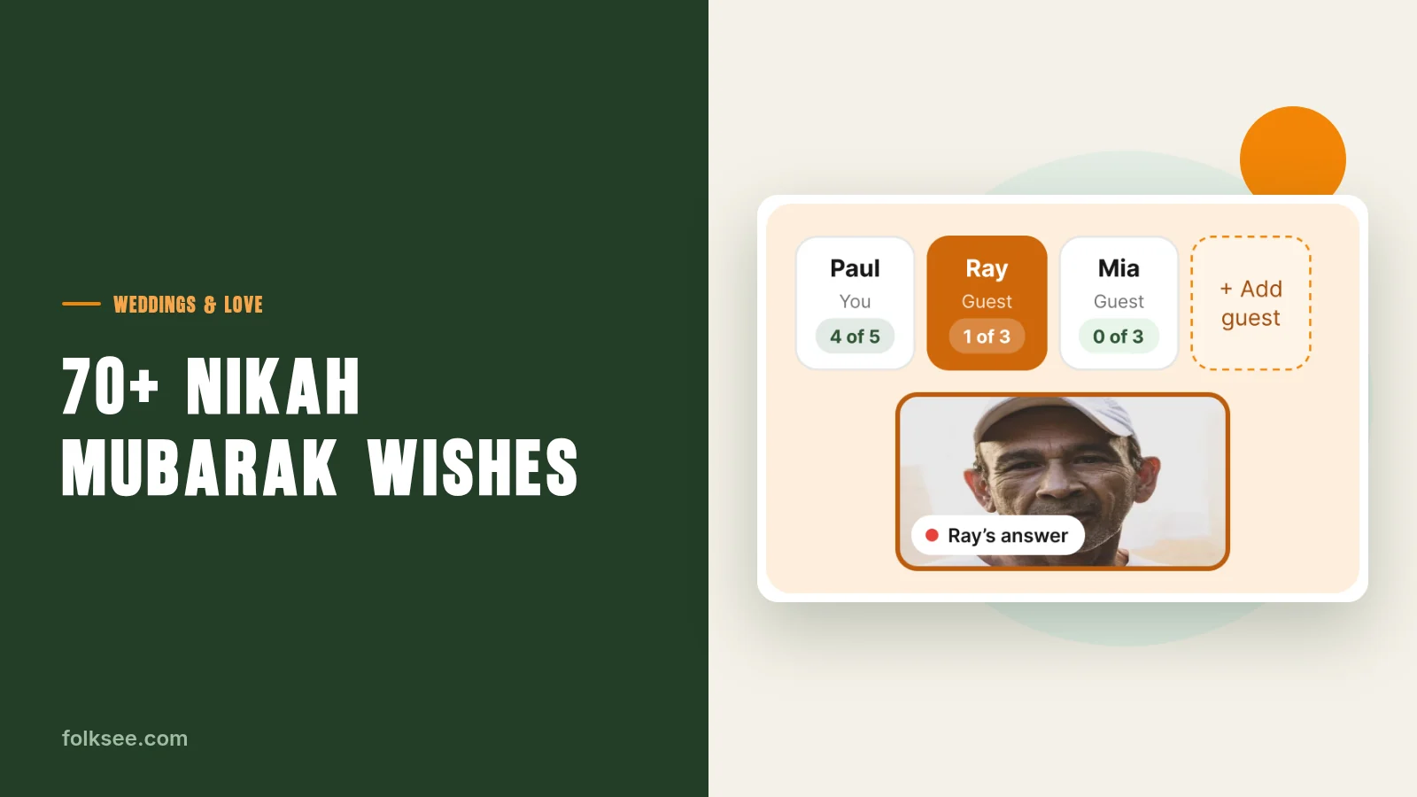 Nikah Mubarak wishes: family recording Nikah video duas for the couple in the Folksee app