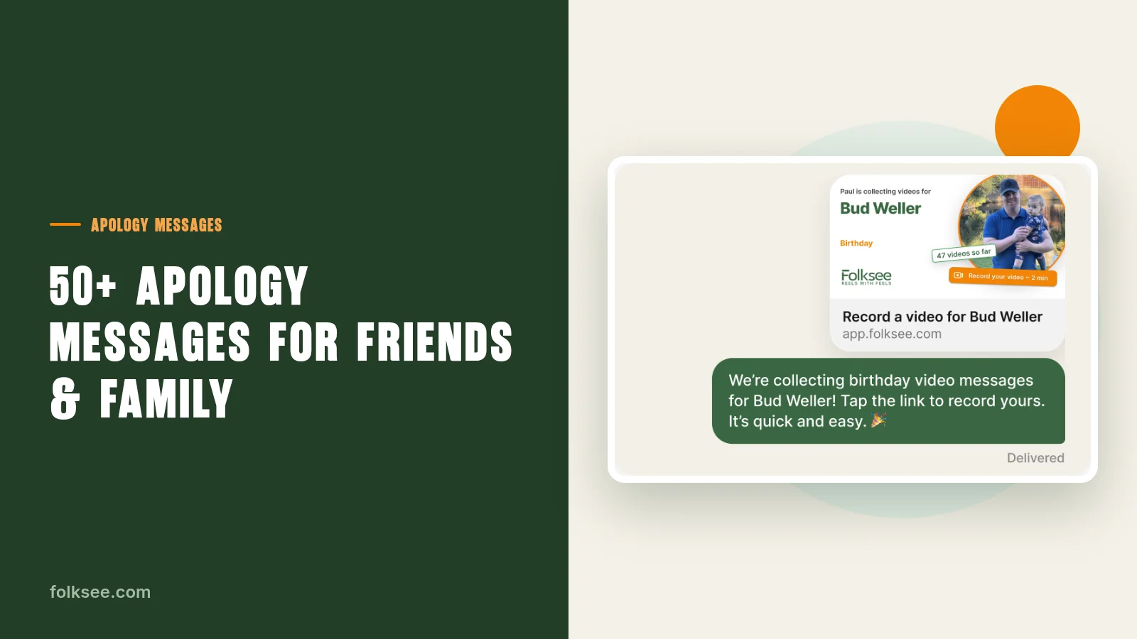 Apology messages: friend recording a sincere apology video message in the Folksee app