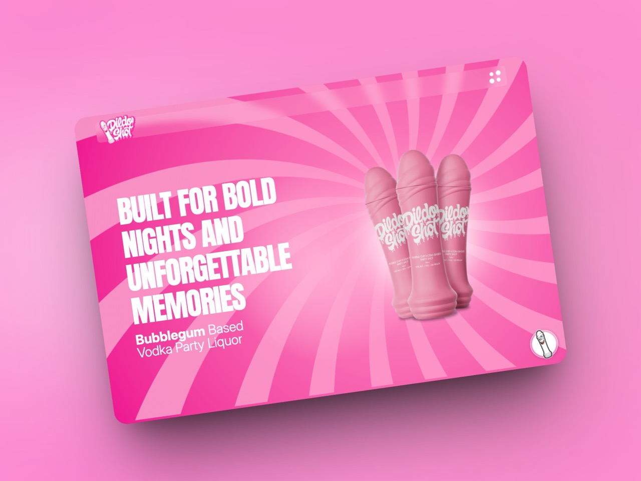 De interactieve website van Dildo Shot, een klant van Hype.