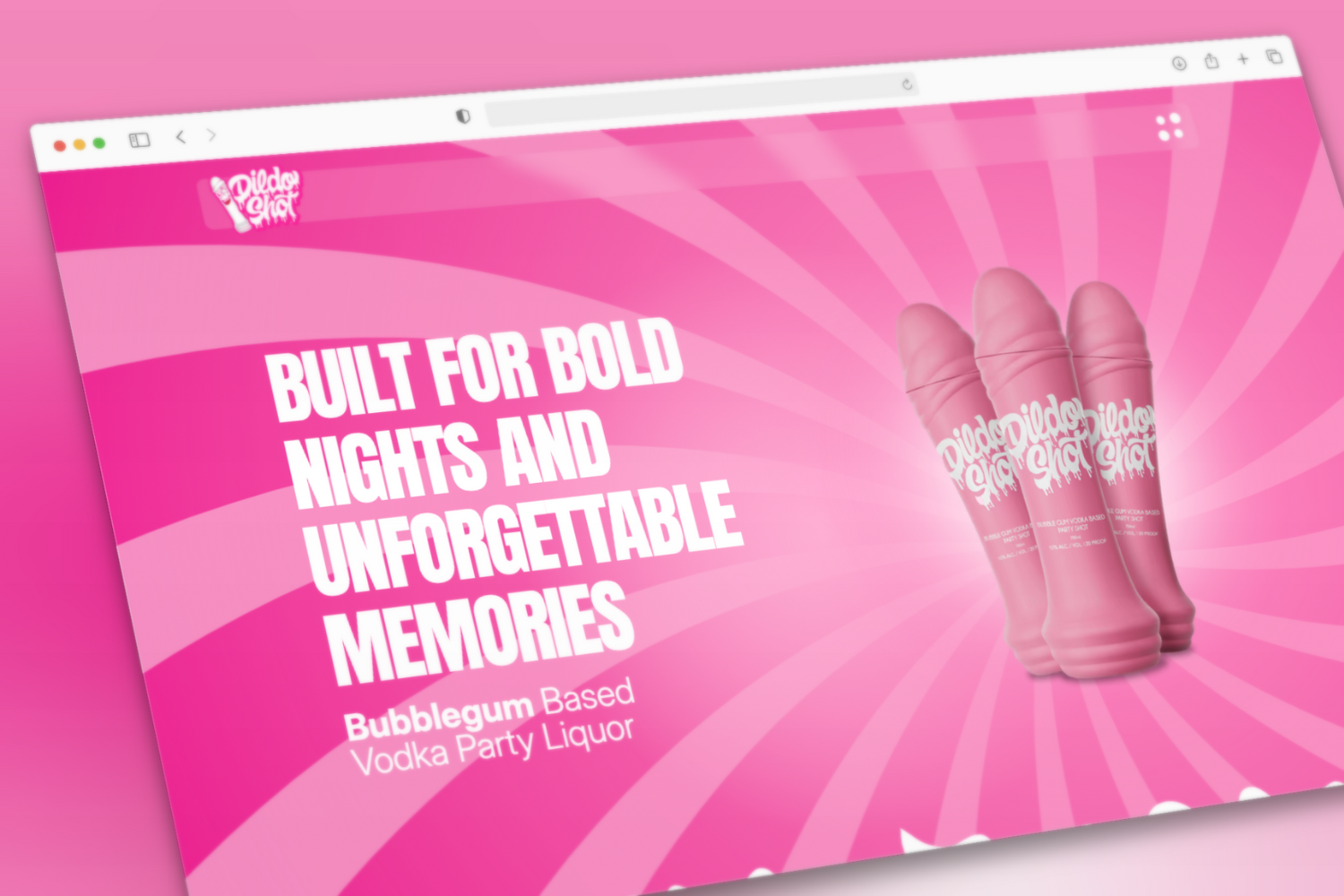 Home pagina van de Dildo Shot website