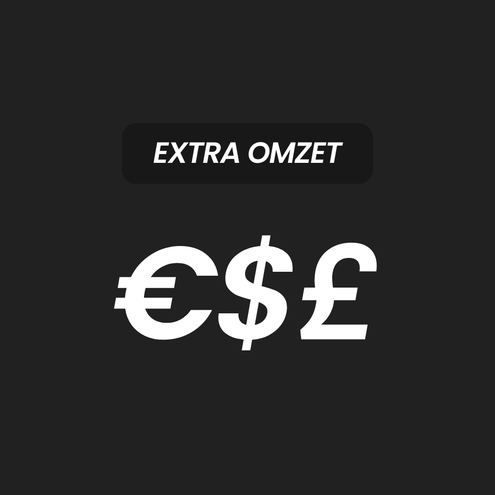 Extra omzet visla, met een Euro, Dollar en Pond teken